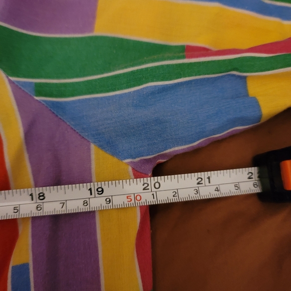 Rainbow Stripe 1970s Handmade House Dress Caftan Muu-Muu Full Length - Picture 11 of 12